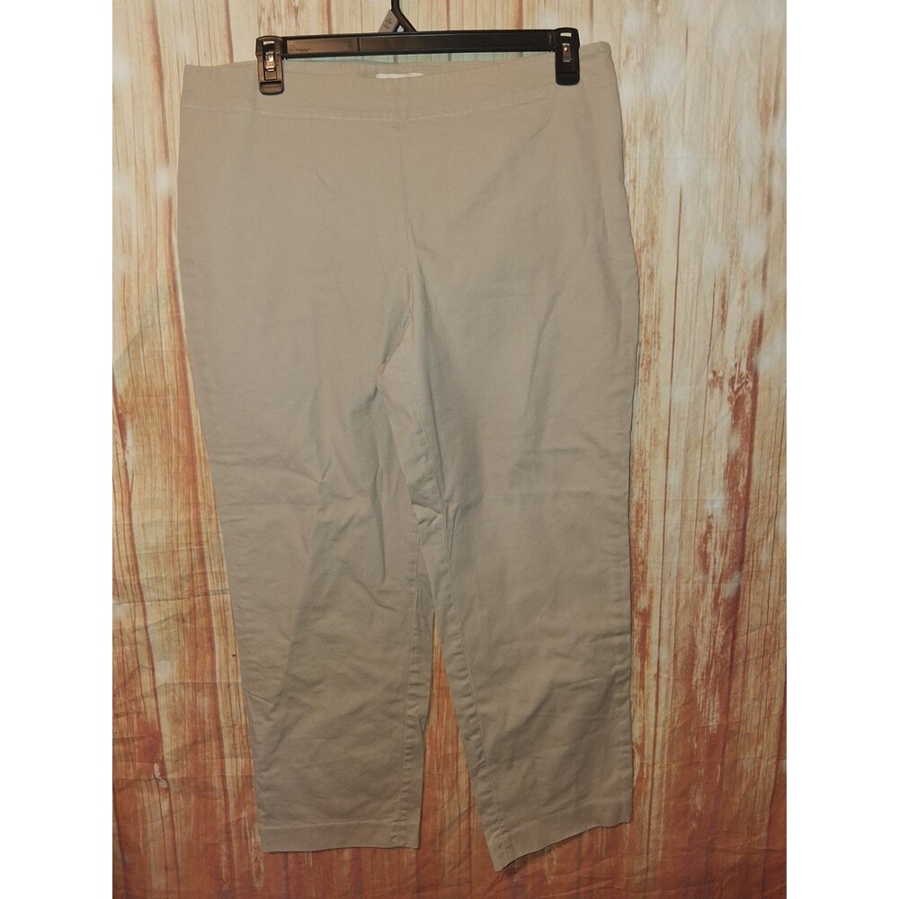 Talbots Khaki Side Zip Taper Pants Sz 16